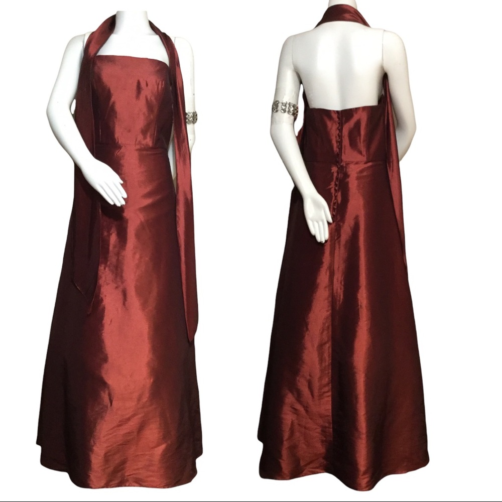 Bella Designs Formal Burgandy A Line Evening Dress Size 12